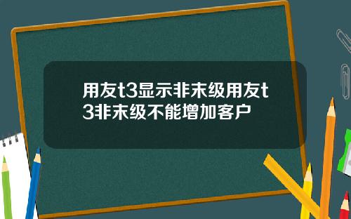 用友t3显示非末级用友t3非末级不能增加客户