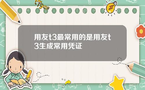 用友t3最常用的是用友t3生成常用凭证