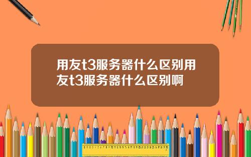 用友t3服务器什么区别用友t3服务器什么区别啊