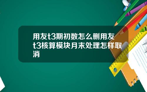 用友t3期初数怎么删用友t3核算模块月末处理怎样取消