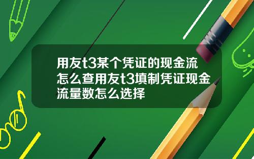 用友t3某个凭证的现金流怎么查用友t3填制凭证现金流量数怎么选择