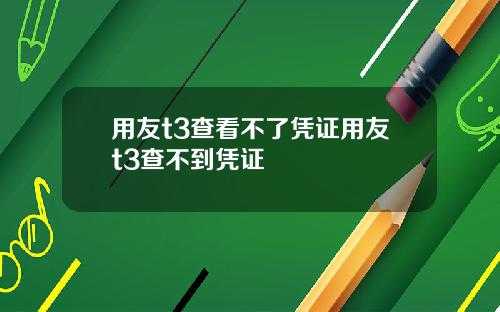 用友t3查看不了凭证用友t3查不到凭证