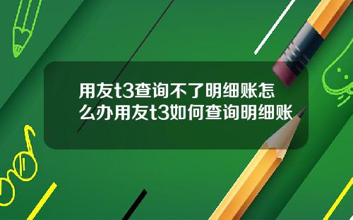 用友t3查询不了明细账怎么办用友t3如何查询明细账