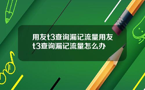用友t3查询漏记流量用友t3查询漏记流量怎么办