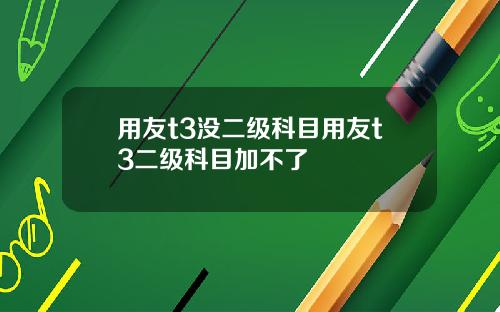 用友t3没二级科目用友t3二级科目加不了