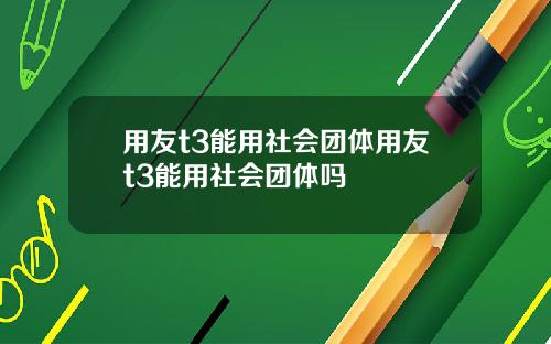 用友t3能用社会团体用友t3能用社会团体吗