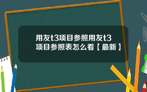 用友t3项目参照用友t3项目参照表怎么看【最新】