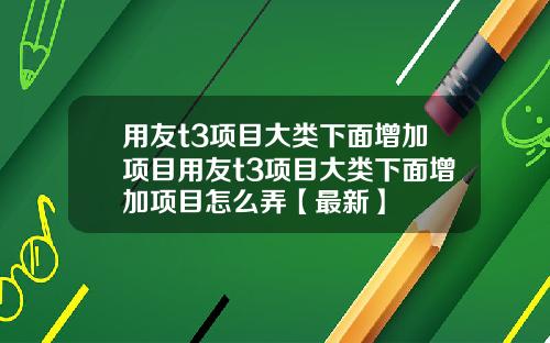 用友t3项目大类下面增加项目用友t3项目大类下面增加项目怎么弄【最新】