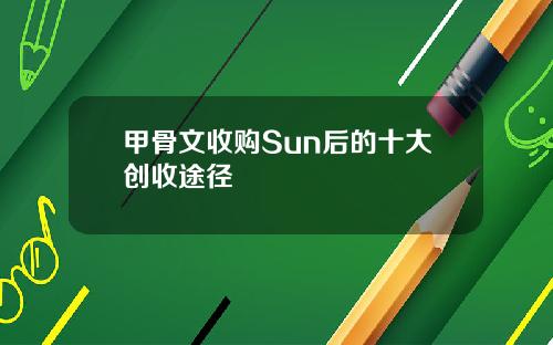 甲骨文收购Sun后的十大创收途径