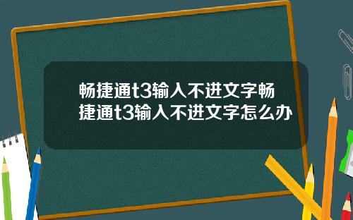 畅捷通t3输入不进文字畅捷通t3输入不进文字怎么办
