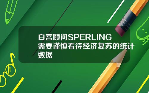 白宫顾问SPERLING需要谨慎看待经济复苏的统计数据