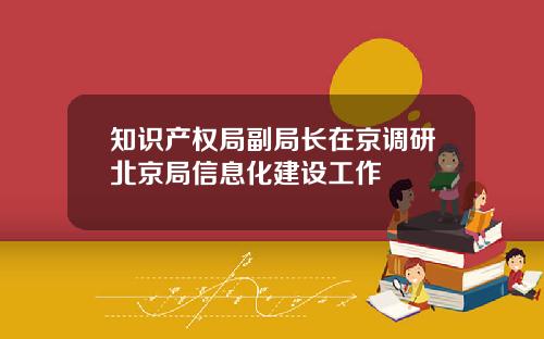 知识产权局副局长在京调研北京局信息化建设工作