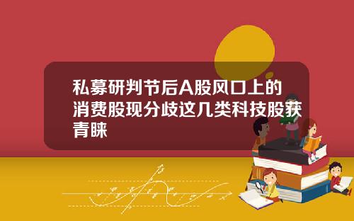 私募研判节后A股风口上的消费股现分歧这几类科技股获青睐