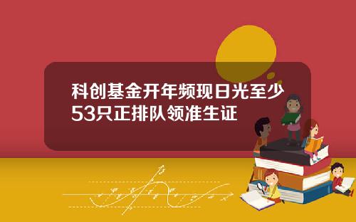 科创基金开年频现日光至少53只正排队领准生证