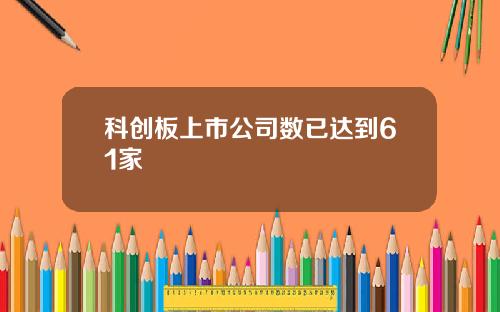 科创板上市公司数已达到61家