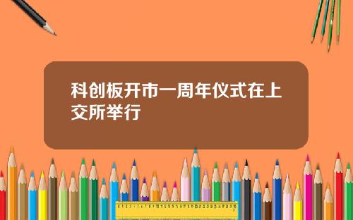 科创板开市一周年仪式在上交所举行