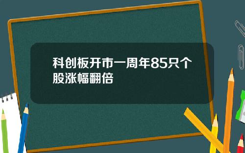 科创板开市一周年85只个股涨幅翻倍