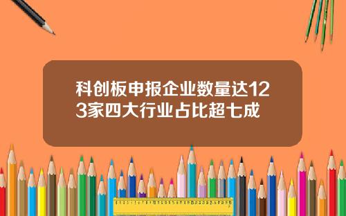 科创板申报企业数量达123家四大行业占比超七成