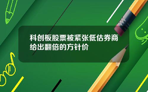 科创板股票被紧张低估券商给出翻倍的方针价