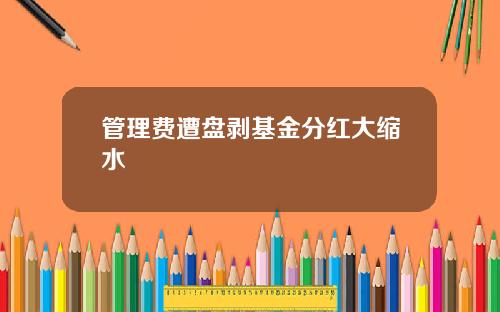 管理费遭盘剥基金分红大缩水