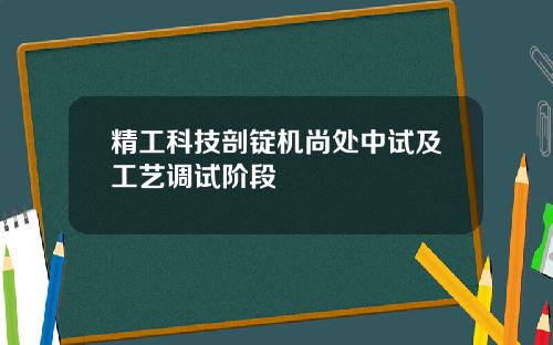 精工科技剖锭机尚处中试及工艺调试阶段
