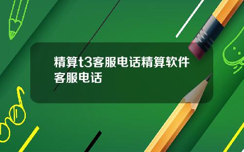 精算t3客服电话精算软件客服电话