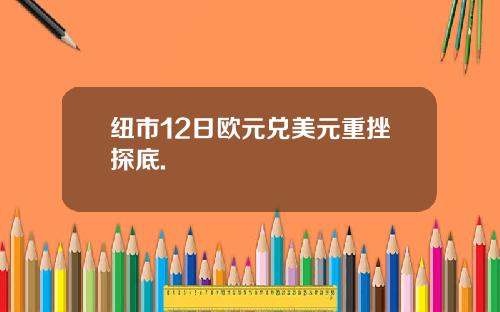 纽市12日欧元兑美元重挫探底.