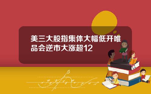 美三大股指集体大幅低开唯品会逆市大涨超12