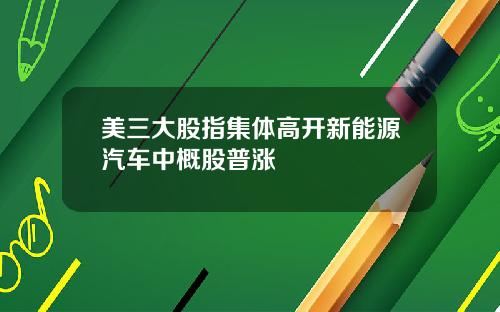 美三大股指集体高开新能源汽车中概股普涨