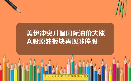美伊冲突升温国际油价大涨A股原油板块再现涨停股