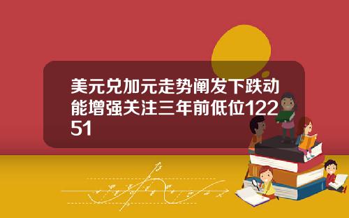 美元兑加元走势阐发下跌动能增强关注三年前低位12251