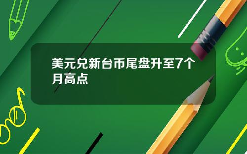 美元兑新台币尾盘升至7个月高点