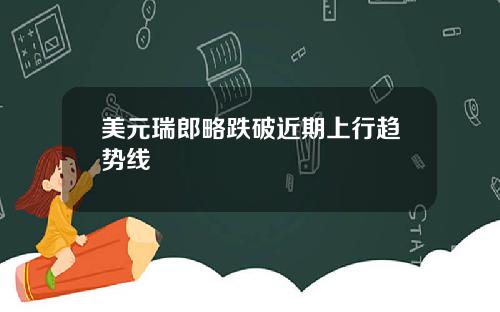 美元瑞郎略跌破近期上行趋势线
