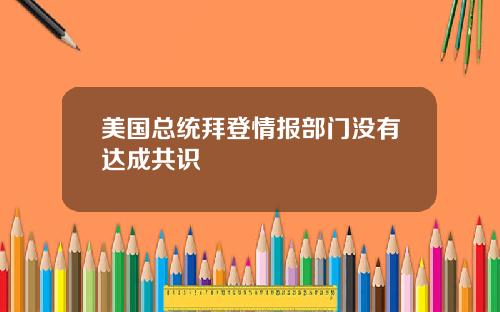 美国总统拜登情报部门没有达成共识
