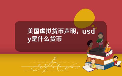 美国虚拟货币声明,usdy是什么货币