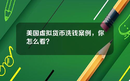 美国虚拟货币洗钱案例,你怎么看?