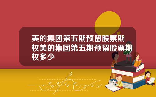 美的集团第五期预留股票期权美的集团第五期预留股票期权多少