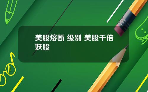 美股熔断 级别 美股千倍妖股