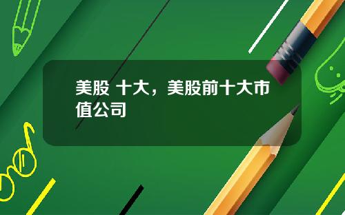 美股 十大,美股前十大市值公司