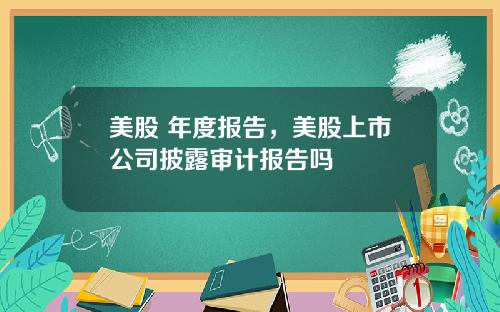 美股 年度报告，美股上市公司披露审计报告吗