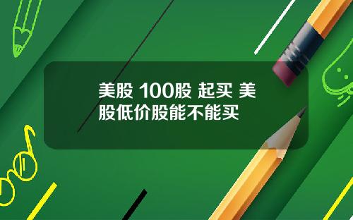 美股 100股 起买 美股低价股能不能买