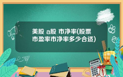 美股 a股 市净率(股票市盈率市净率多少合适)