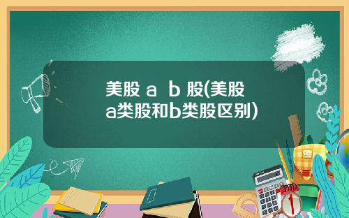 美股 a  b 股(美股a类股和b类股区别)