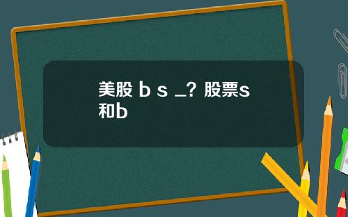美股 b s _?股票s和b