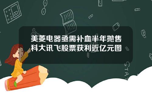 美菱电器亟需补血半年抛售科大讯飞股票获利近亿元图