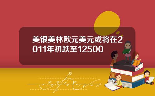 美银美林欧元美元或将在2011年初跌至12500