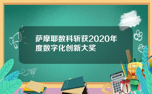 萨摩耶数科斩获2020年度数字化创新大奖