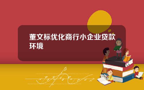 董文标优化商行小企业贷款环境