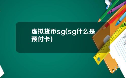 虚拟货币sg(sg什么是预付卡)