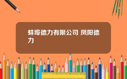 蚌埠德力有限公司 凤阳德力